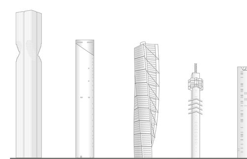 Tower sizes compared to the other big towers in Sweden