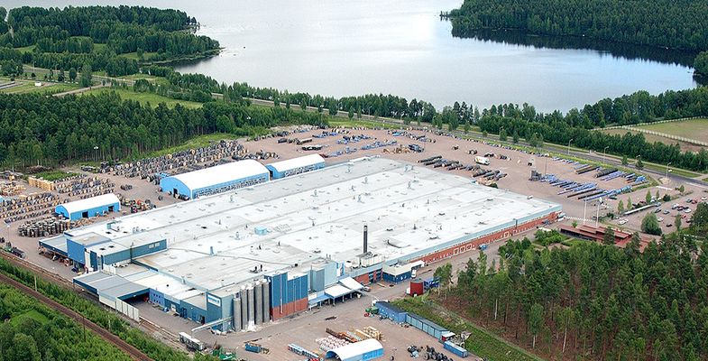 Aerial photo of telecom cable production facility in Falun